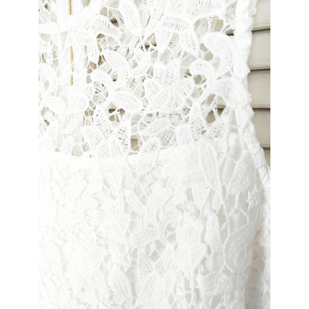 NWT NANETTE LEPORE  TEXTURED SLEEVELESS LILACE TOP - Picture 2 of 7